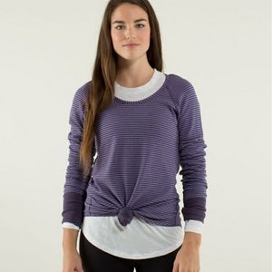 Lululemon Open Your Heat Striped Reversible Long Sleeve Yoga Top